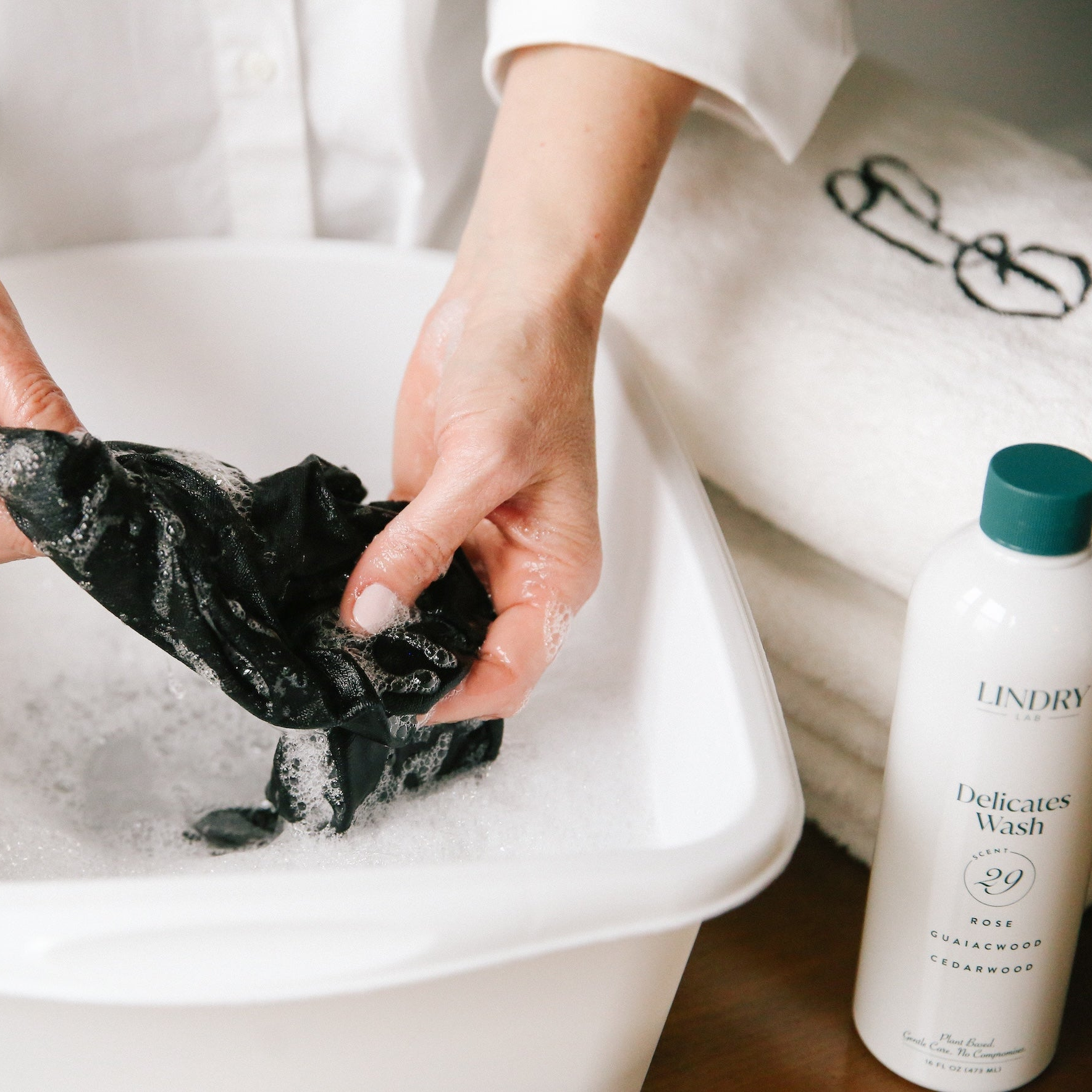 Lindry Lab Delicates Wash being used